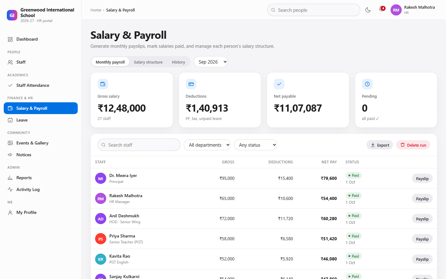 Salary and payroll